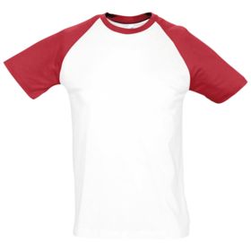 Футболка мужская двухцветная Funky 150, белая с красным (P1890.65)
