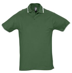Рубашка поло мужская с контрастной отделкой Practice 270, зеленый/белый (P2502.90)