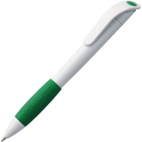 Ручка шариковая Grip, белая с зеленым (P3321.69)