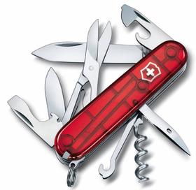 Офицерский нож Climber 91, прозрачный красный (P5049.55)