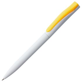 Ручка шариковая Pin, белая с желтым (P5522.68)