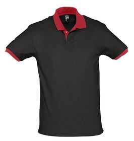Рубашка поло Prince 190, черная с красным (P6085.30)