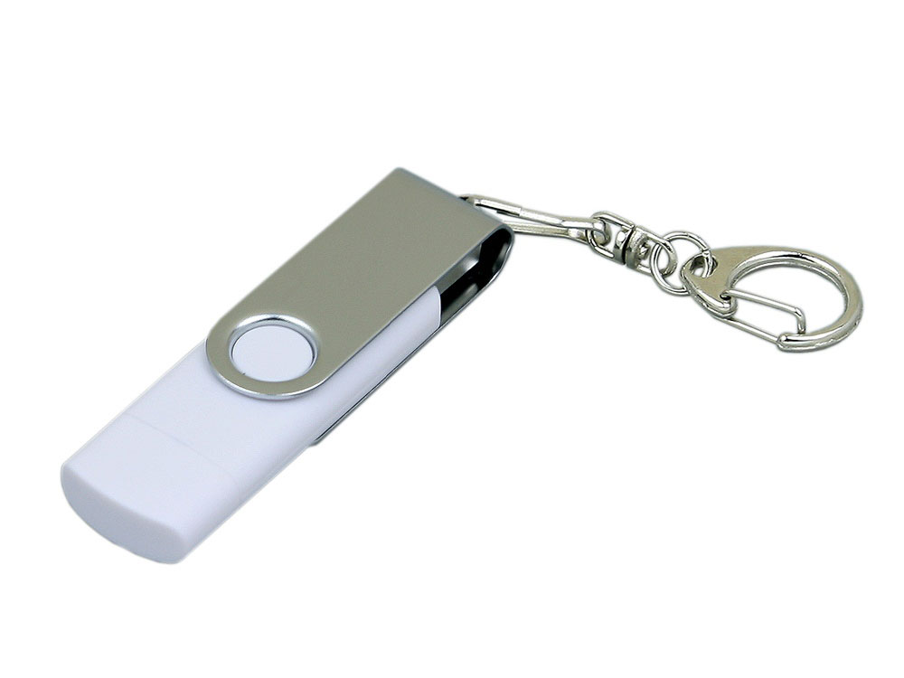 Артикул: K7030.64.06 — USB 2.0- флешка на 64 Гб с поворотным механизмом и дополнительным разъемом Micro USB