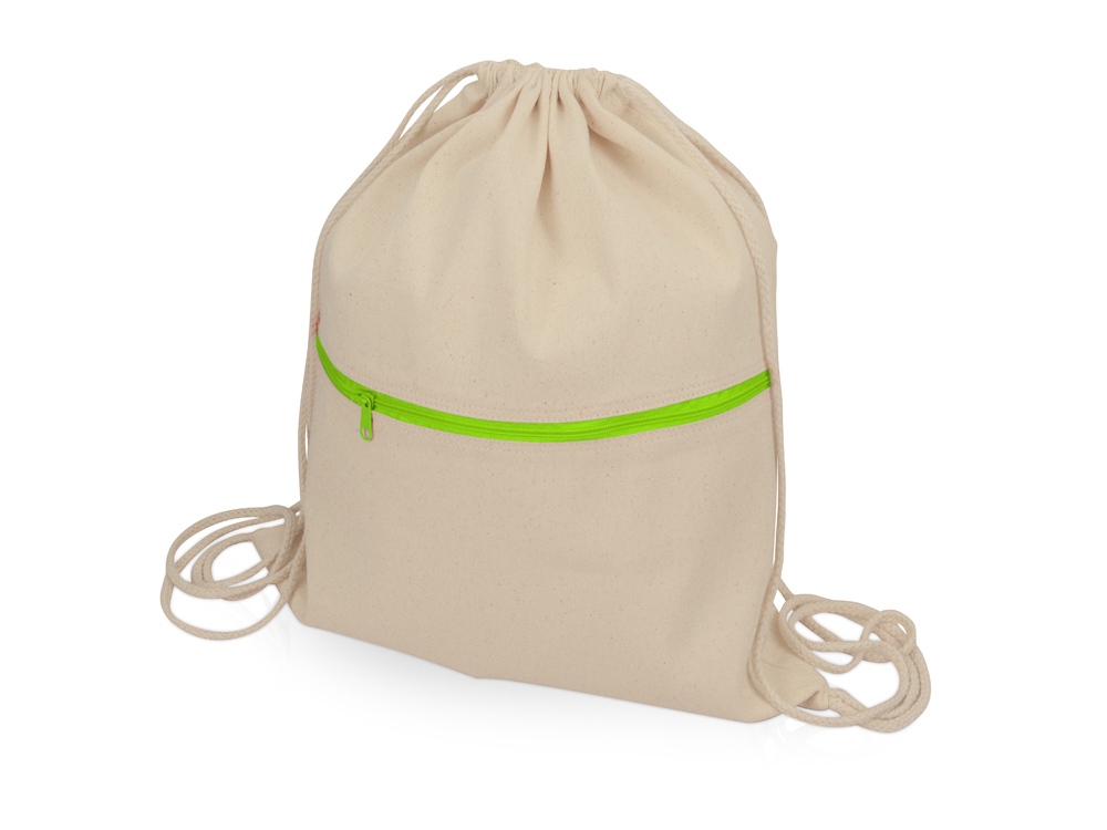 Артикул: K955113 — Рюкзак-мешок хлопковый «Lark» с цветной молнией