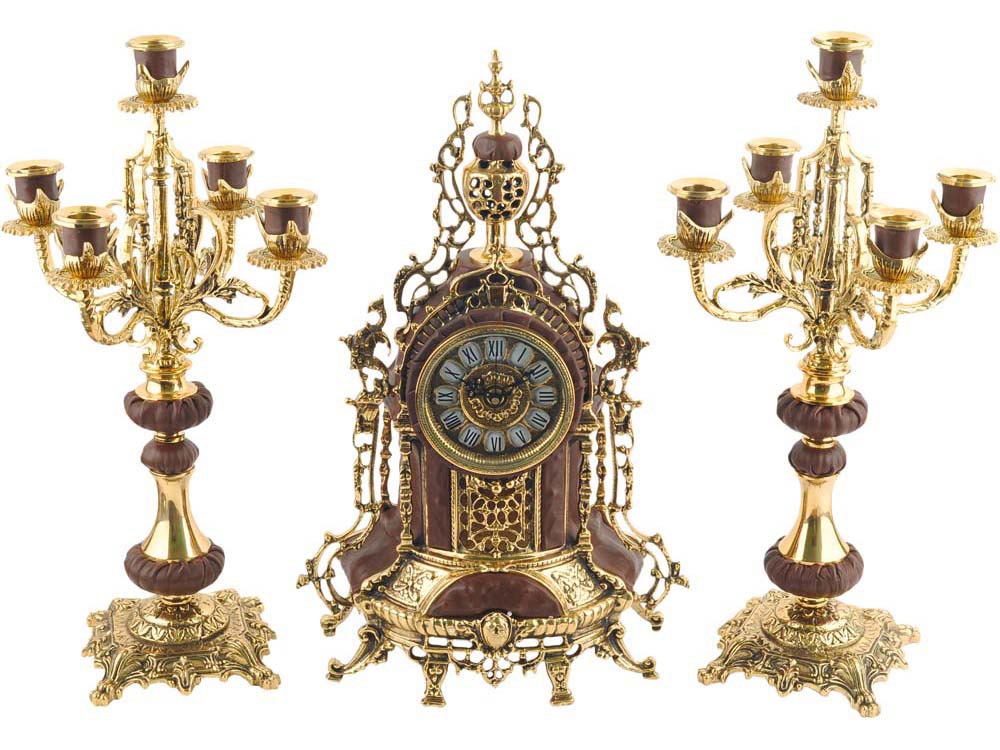 Артикул: K17301 — Композиция «Герцог Альба»: интерьерные часы с подсвечниками