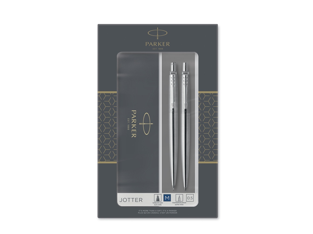 Артикул: K2093256 — Набор Parker «Jotter Core Stainless Steel CT» ручка шариковая, карандаш механический