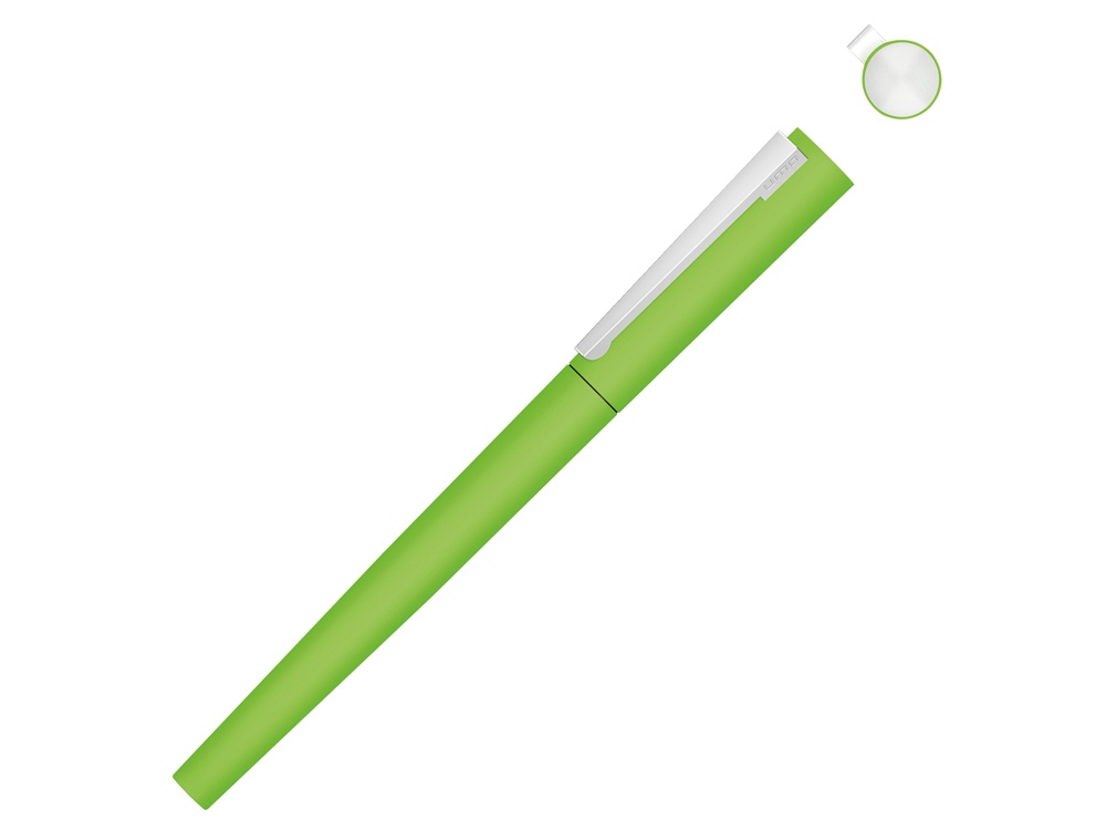 Артикул: K188019.13 — Ручка металлическая роллер «Brush R GUM» soft-touch с зеркальной гравировкой