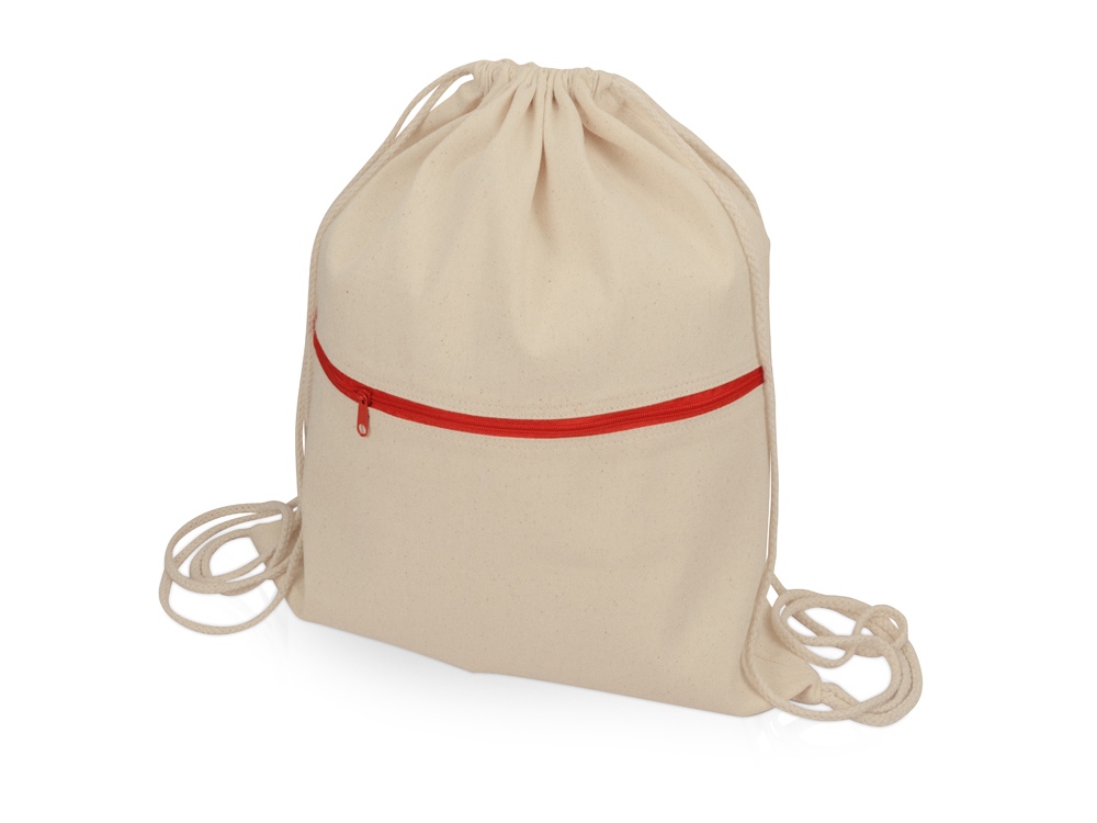 Артикул: K955111 — Рюкзак-мешок «Lark» хлопковый с цветной молнией