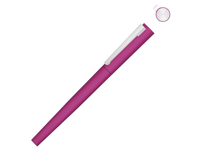 K188019.11 - Ручка металлическая роллер «Brush R GUM» soft-touch с зеркальной гравировкой