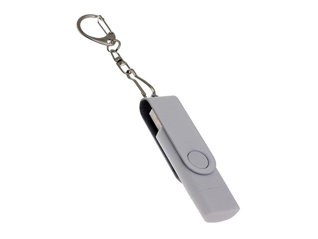 USB 2.0- флешка на 64 Гб с поворотным механизмом и дополнительным разъемом Type-C (K6137.64.06)