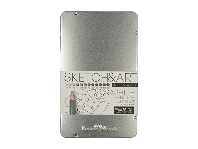 Набор из 12 чернографитовых карандашей «Sketch & Art» 2Н - 9В (K21-0009)