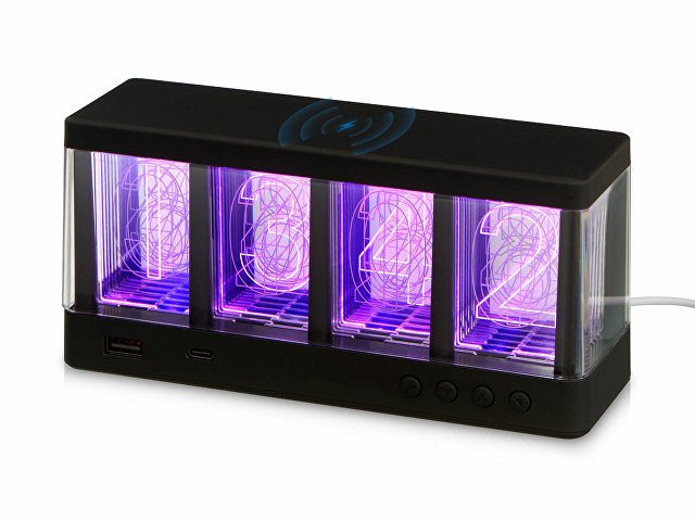 Часы с LED-подсветкой и беспроводной зарядкой «Cyber», 10 Вт (K590950p)