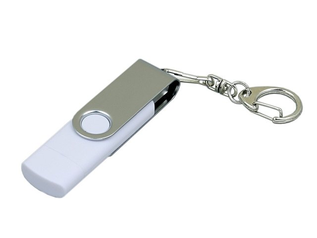 K7030.16.06 - USB 2.0- флешка на 16 Гб с поворотным механизмом и дополнительным разъемом Micro USB