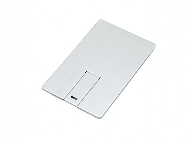 K6585.32.00 - USB 2.0- флешка на 32 Гб в виде металлической карты, с раскладным чипом