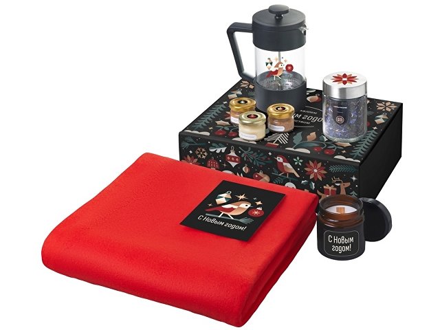 Подарочный набор «Re:Moments» с пледом, френчпрессом и медом (K210098.01)