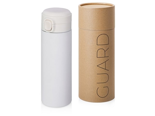 Вакуумная термокружка c кнопкой «Guard», soft-touch, 400 мл, тубус (K827516Wp)
