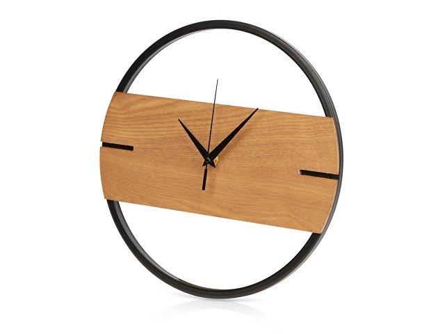 Деревянные часы с металлическим ободом «Time Wheel» (K186239)