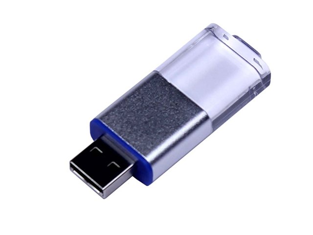 K6580.16.02 - USB 2.0- флешка промо на 16 Гб прямоугольной формы, выдвижной механизм