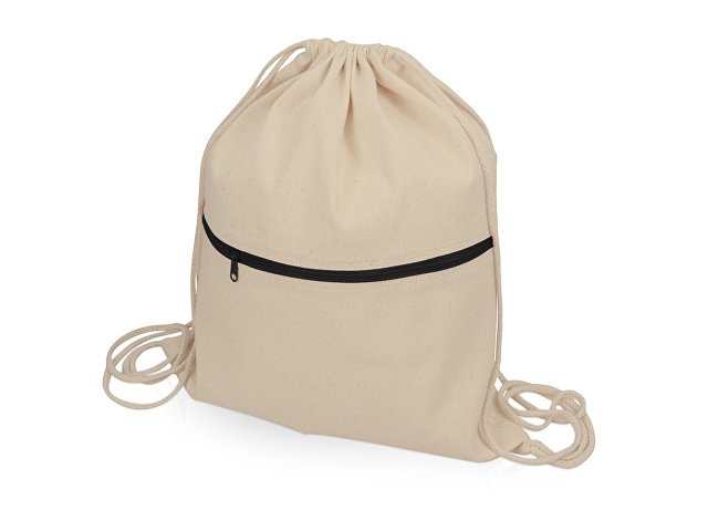 K955107 - Рюкзак-мешок «Lark» хлопковый с цветной молнией