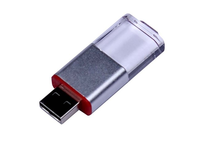 K6580.16.01 - USB 2.0- флешка промо на 16 Гб прямоугольной формы, выдвижной механизм