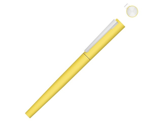 K188019.04 - Ручка металлическая роллер «Brush R GUM» soft-touch с зеркальной гравировкой