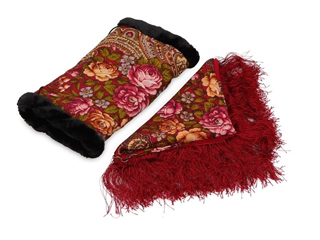 Подарочный набор: Павлопосадский платок, муфта (K74782)