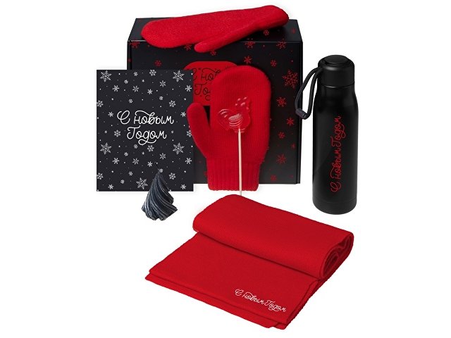 Подарочный набор «Re:Air» с варежками, шарфом и термосом (K210107.01)