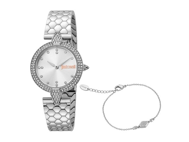 Подарочный набор: часы наручные женские, браслет (K60018)