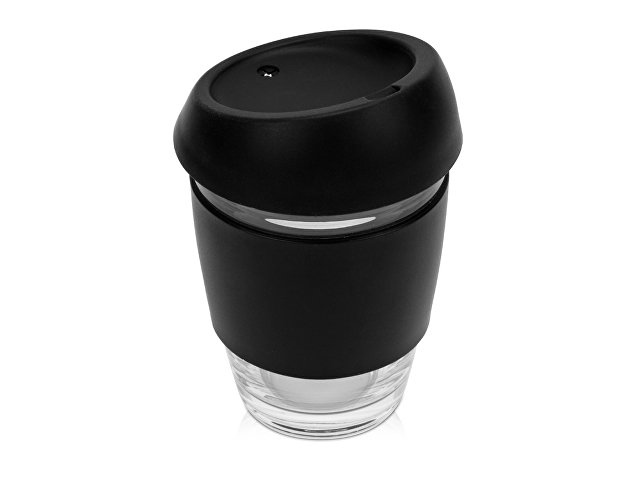 K885207 - Стеклянный стакан с силиконовой крышкой и манжетой «Monday»