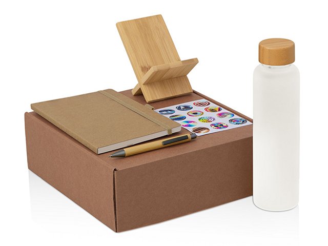 Набор «Wooden» с бутылкой, блокнотом, ручкой и подставкой для телефона (K320062.04)