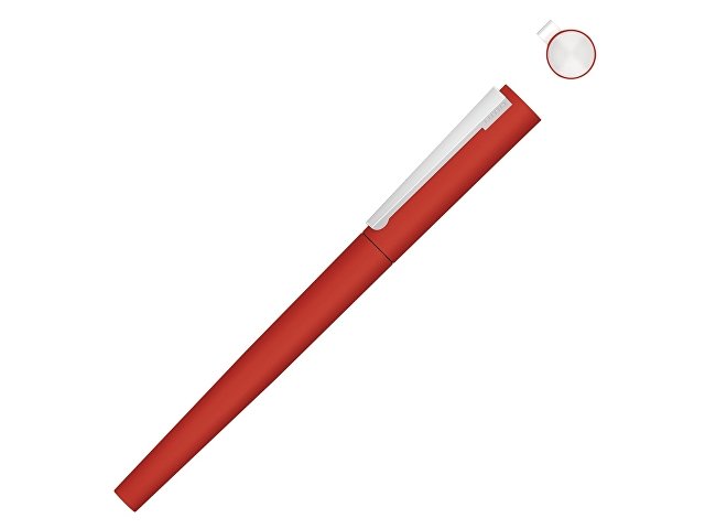 K188019.01 - Ручка металлическая роллер «Brush R GUM» soft-touch с зеркальной гравировкой