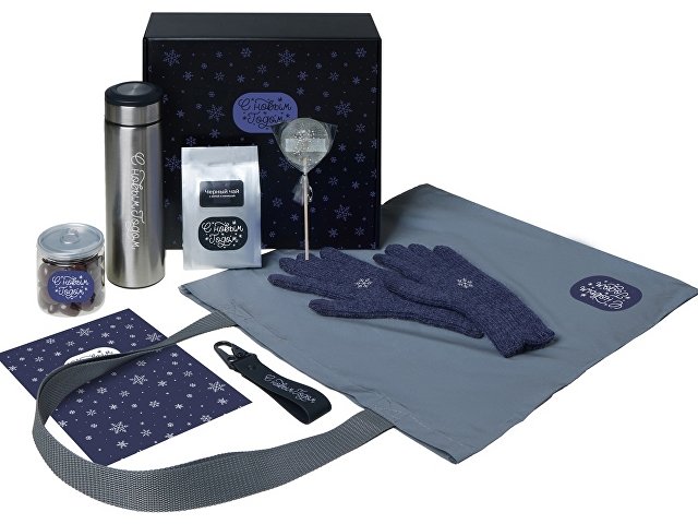 Подарочный набор «Re:Breathe» с перчатками, термосом и чаем (K210106.12)