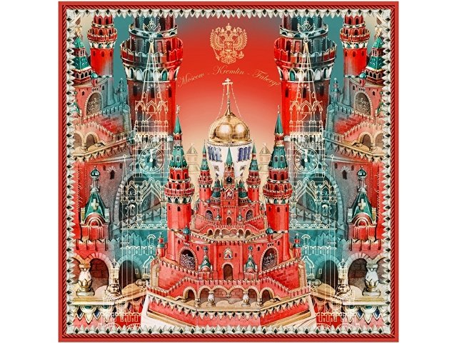 Платок «Кремль - Москва - Фаберже» (K94905)