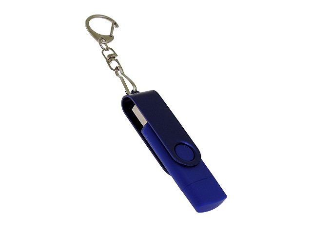 USB 2.0- флешка на 64 Гб с поворотным механизмом и дополнительным разъемом Type-C (K6137.64.02)