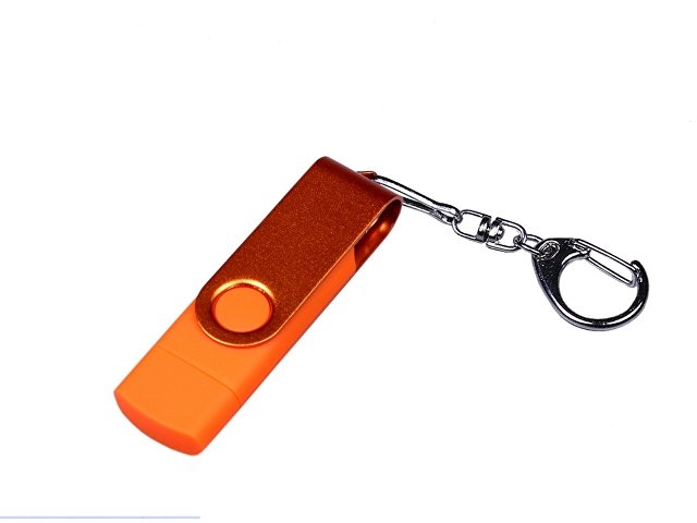 USB 2.0/micro USB/Type-С- флешка на 16 Гб 3-в-1 с поворотным механизмом (K6597.16.08)