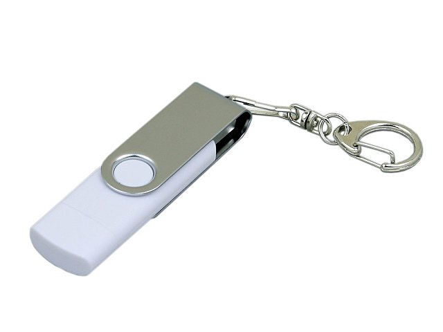K7030.64.06 - USB 2.0- флешка на 64 Гб с поворотным механизмом и дополнительным разъемом Micro USB