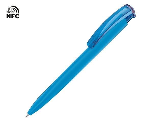 K187926NFC.10 - Ручка пластиковая шариковая трехгранная «Trinity K transparent Gum» soft-touch с чипом передачи информации NFC