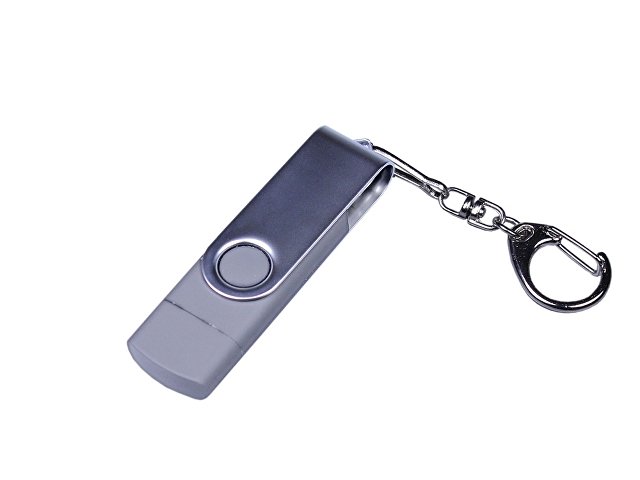 USB 2.0/micro USB/Type-C- флешка на 16 Гб c поворотным механизмом (K6596.16.00)