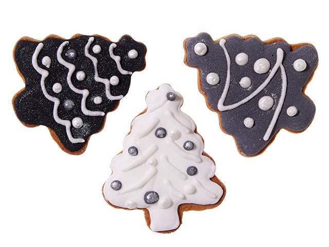 Набор новогодних имбирных печений в форме елочки (K14900)