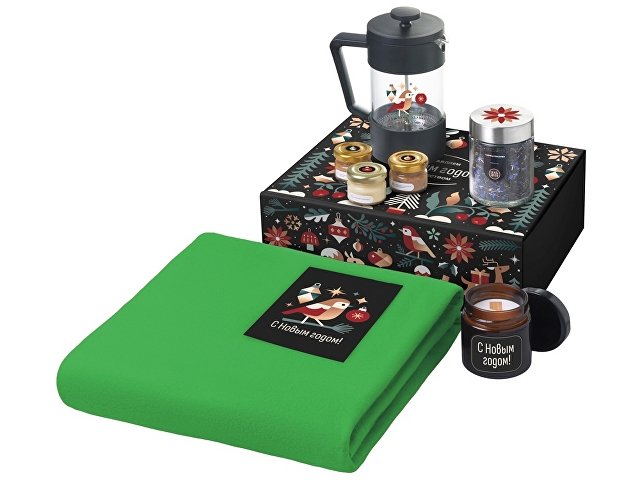 Подарочный набор «Re:Moments» с пледом, френчпрессом и медом (K210098.03)