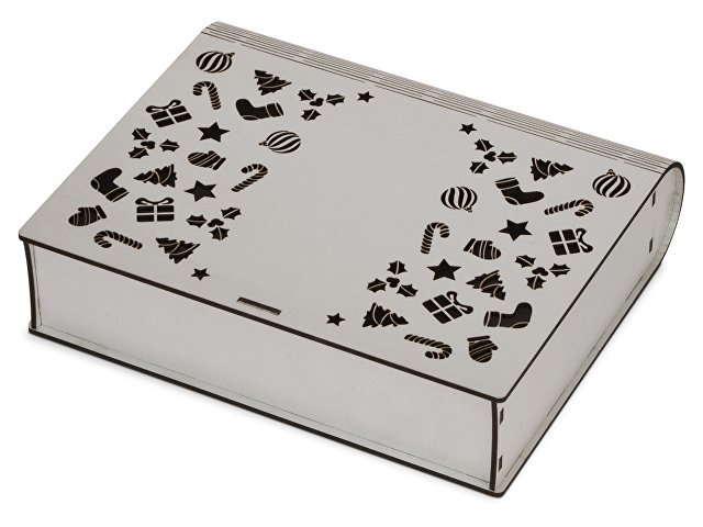 K625304 - Деревянная коробка с резной крышкой «Книга», L