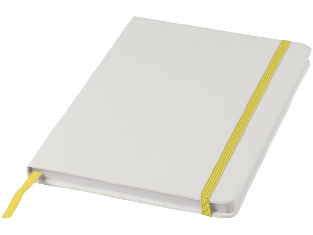 K10713505 - Блокнот А5 «Spectrum» с белой обложкой и цветной резинкой