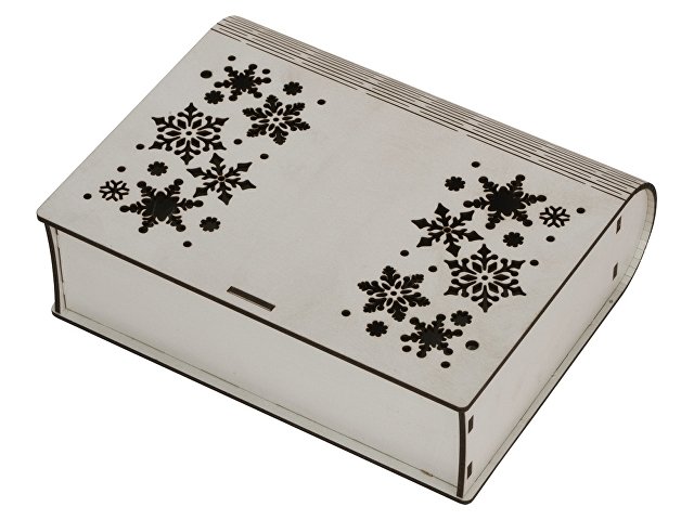 Деревянная коробка с резной крышкой «Книга», М (K625303)
