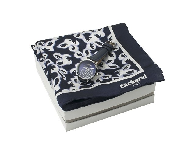 Подарочный набор: часы наручные женские, шелковый платок (KCPMN736N)