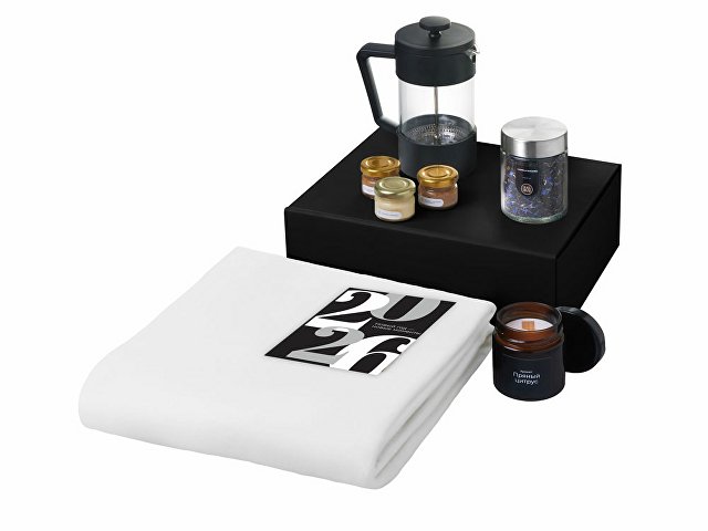 Подарочный набор «Re:Moments» с пледом, френчпрессом и медом (K210098.06)