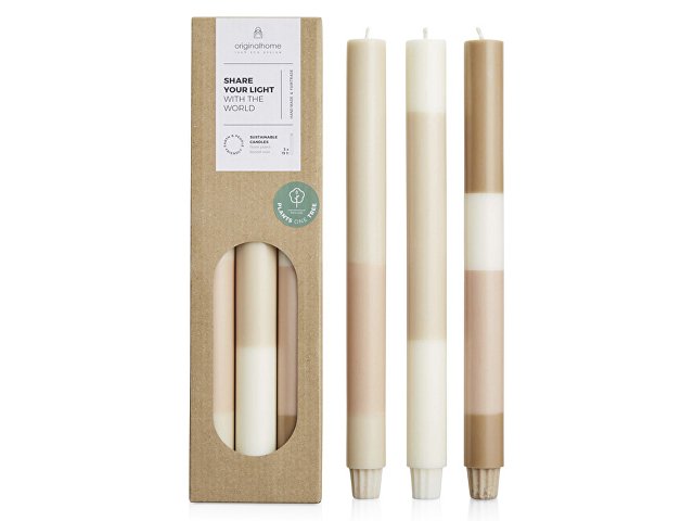 Набор свечей из растительного воска, 3 шт (K12642602)