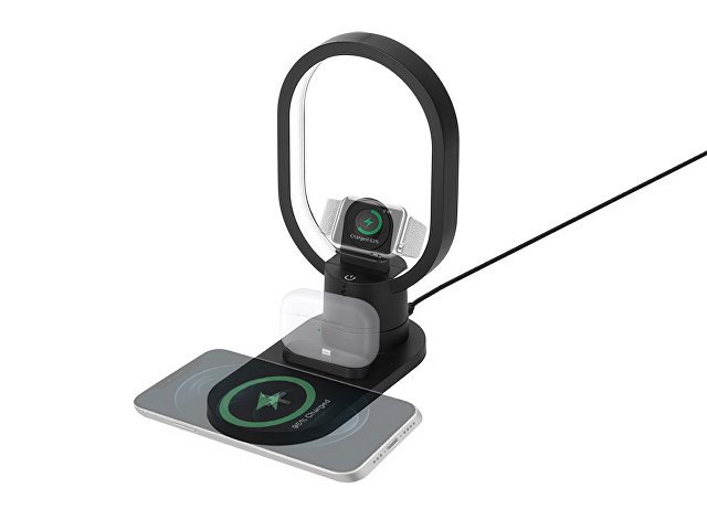 Беспроводная зарядная станция 4-в-1 &laquo;Portal&raquo; c лампой, 15 Вт (K592207)