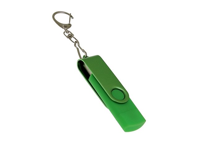 USB 2.0- флешка на 64 Гб с поворотным механизмом и дополнительным разъемом Type-C (K6137.64.03)