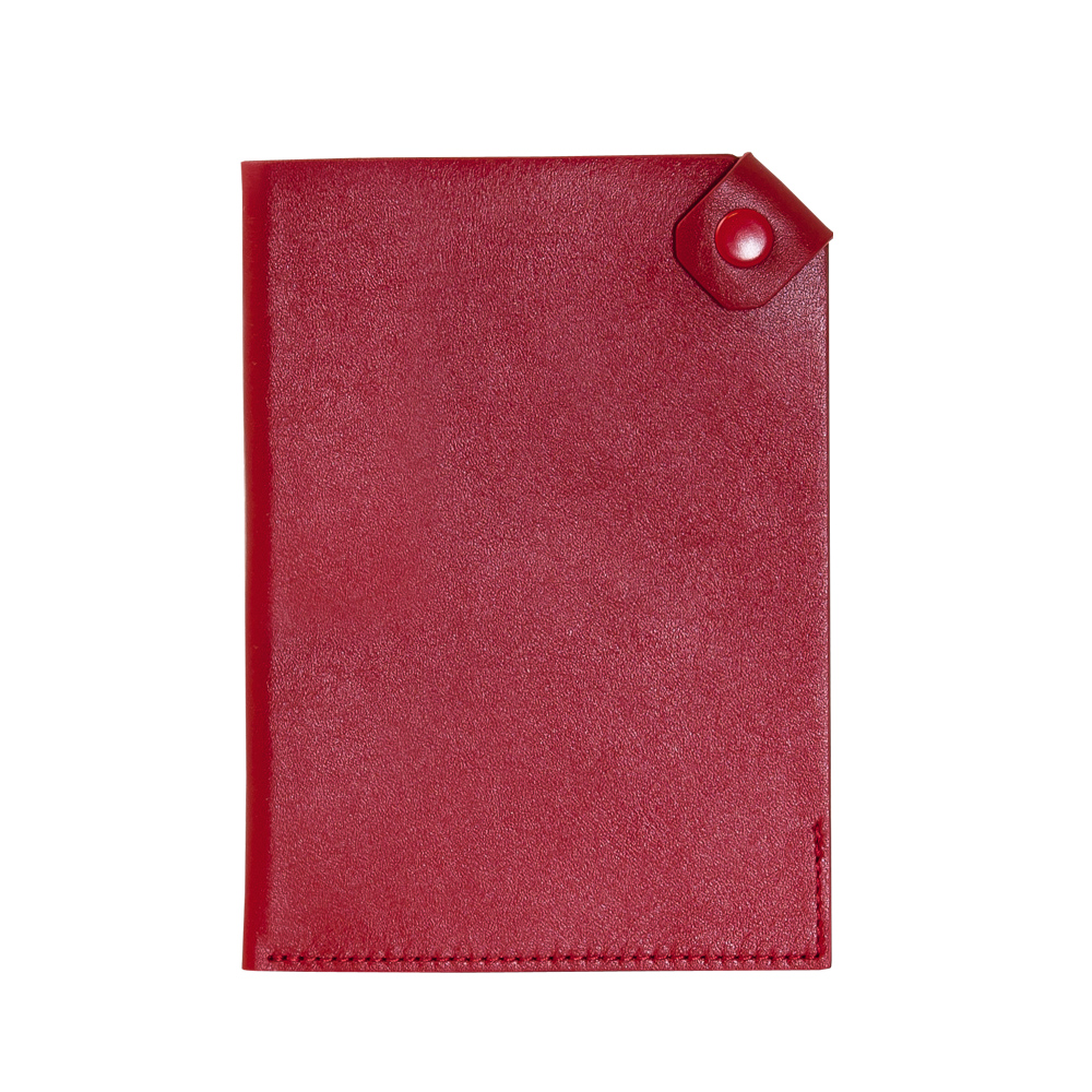 Артикул: ANK410024-060 — Чехол для паспорта PURE 140*100 мм., застежка на кнопке, натуральная кожа (гладкая), красный