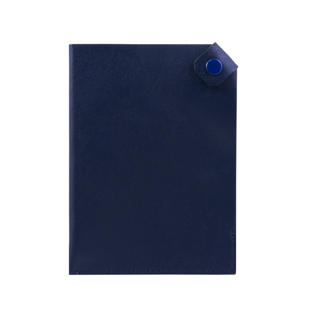 Артикул: ANK410024-030 — Чехол для паспорта PURE 140*100 мм., застежка на кнопке, натуральная кожа (гладкая), синий